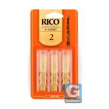 Palheta Rico 2 Bb para Clarinete Kit com 3